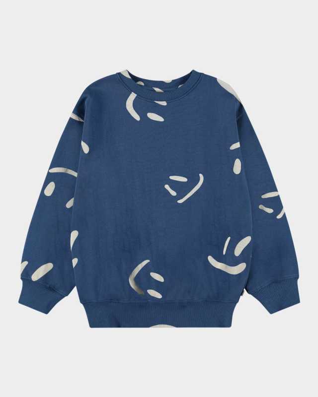 Boy's Monti Happy Face Sweatshirt, Size 3-6